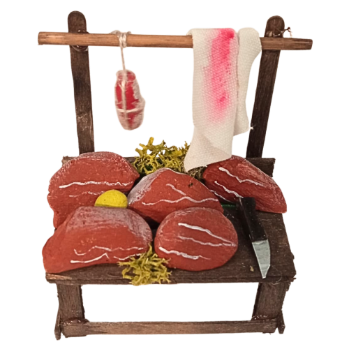 Banco carne cm 6x3.5x8 Personaggio cm 6