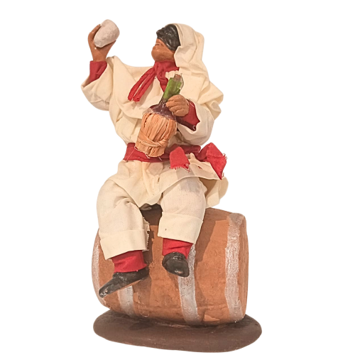 Pulcinella portafortuna su botte cm...